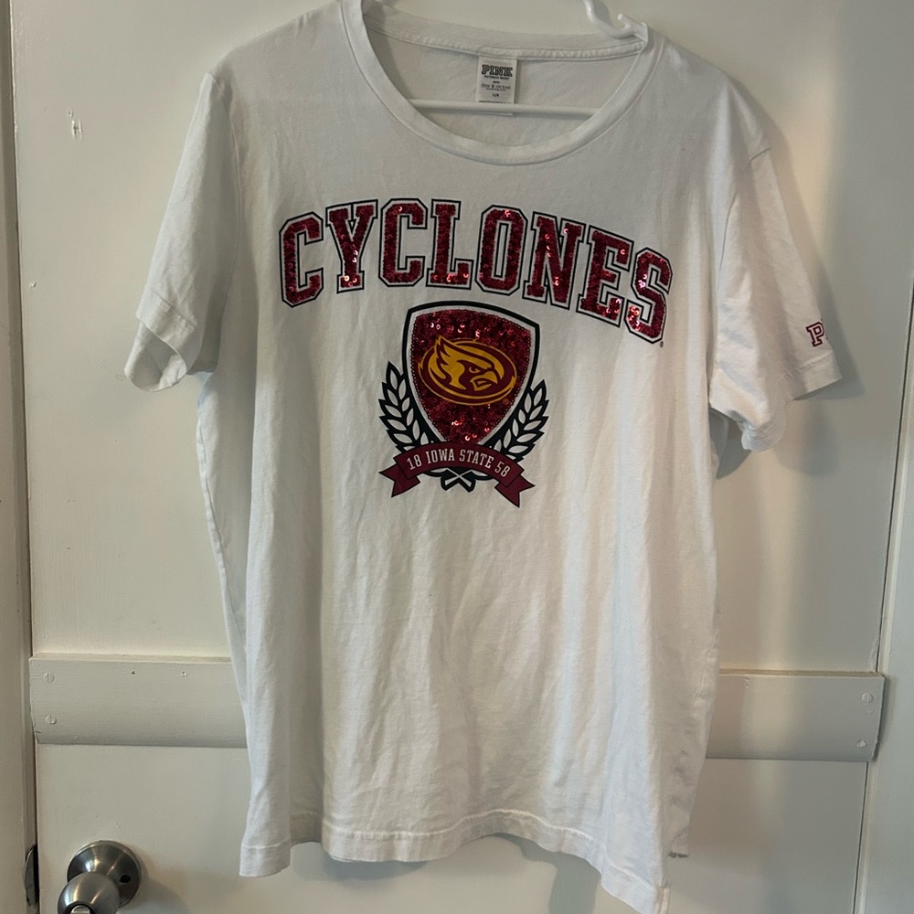 PINK Victoria's Secret White Tee- Iowa cyclones